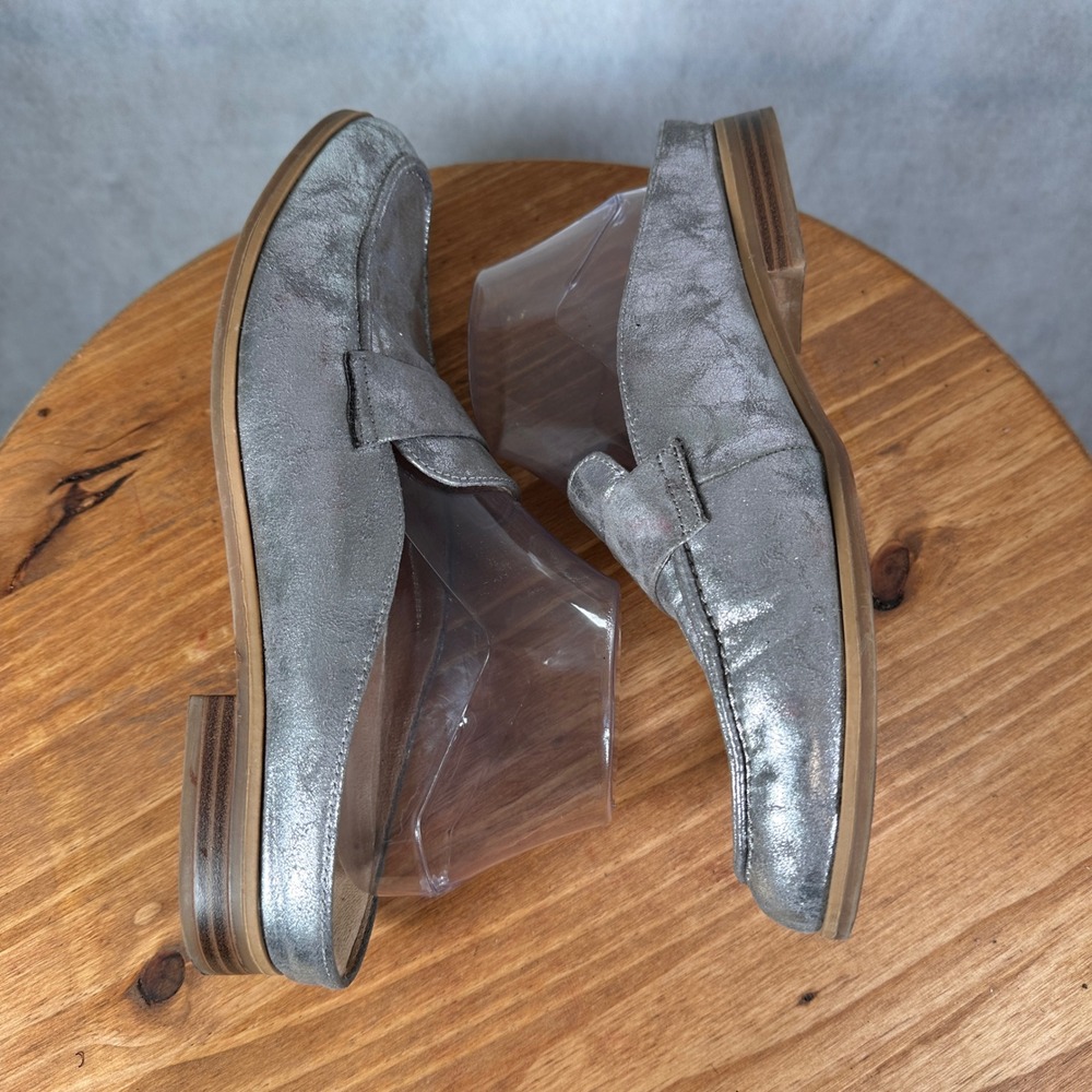 Naturalizer Mule Loafers Womens 11M Silver Metallic Good Penny Flats - Picture 10 of 15